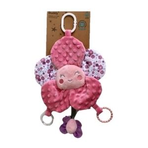DreamGro Flower Baby Girl Lovey Plush Baby On The Go Clip Rattle Crinkle Toy NWT